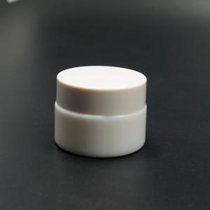 Quality JG-AQ15, 15ml cylindric opaque white glass cosmetic jars for eye cream, face cream packaging, primary cosmetic packaging wholesale
