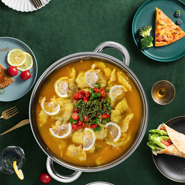 Hot Selling Color Body Soup Cooking Pot Set Ollas Stainless Steel 410 Cookware Set for Kitchen
