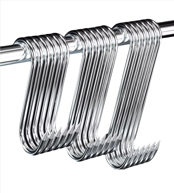 Stainless Steel S Hooks with Black Oxide Finish INCH Measurement System and Heavy-Duty Design