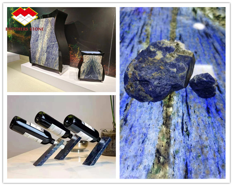 Modern Design Luxury Elegant Brazil Dream Sapphire Blue Stone Backlit Labradorite Blue Granite