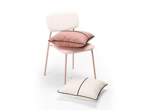 Quality Scandinavian Hotel Dining Chair Fabric Seat Metal Frame wholesale