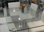 Rectangle Glass Top Table Desk , Thick Glass Table Transparent