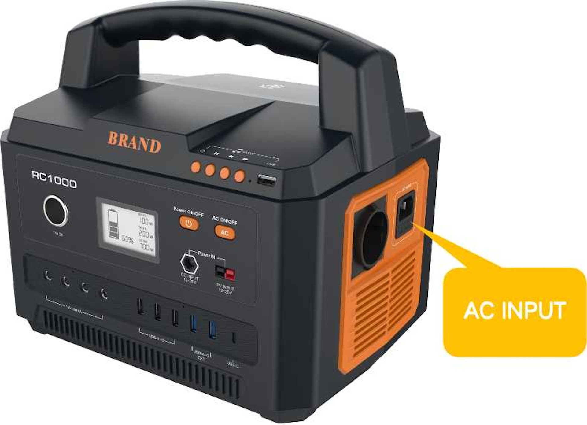 2*18W+3*10W Portable Power Source For Camping 999Wh Outdoor 500W Fast Charge