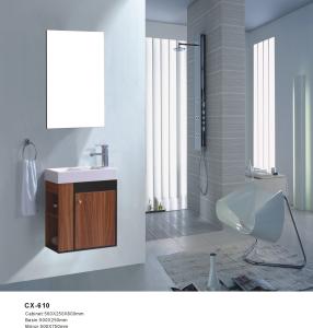 Quality Wall Mounted 50cm Wide PVC Bathroom Vanity with Marble Countertop wholesale