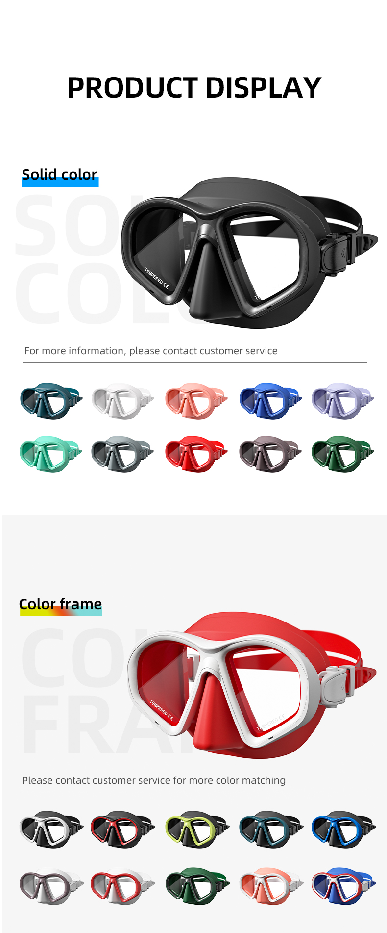 Camouflage Freediving Goggles Silicone Skirt Tempered Glass Snorkel Mask