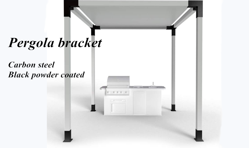 Sturdy Steel Base Brackets and Bolts for Durable Pergolas and Garden Structures
