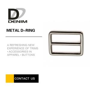 Quality Shiny Black Nickel Zinc Alloy Double D Ring Metal Slide Buckles Good Wear Resistance wholesale