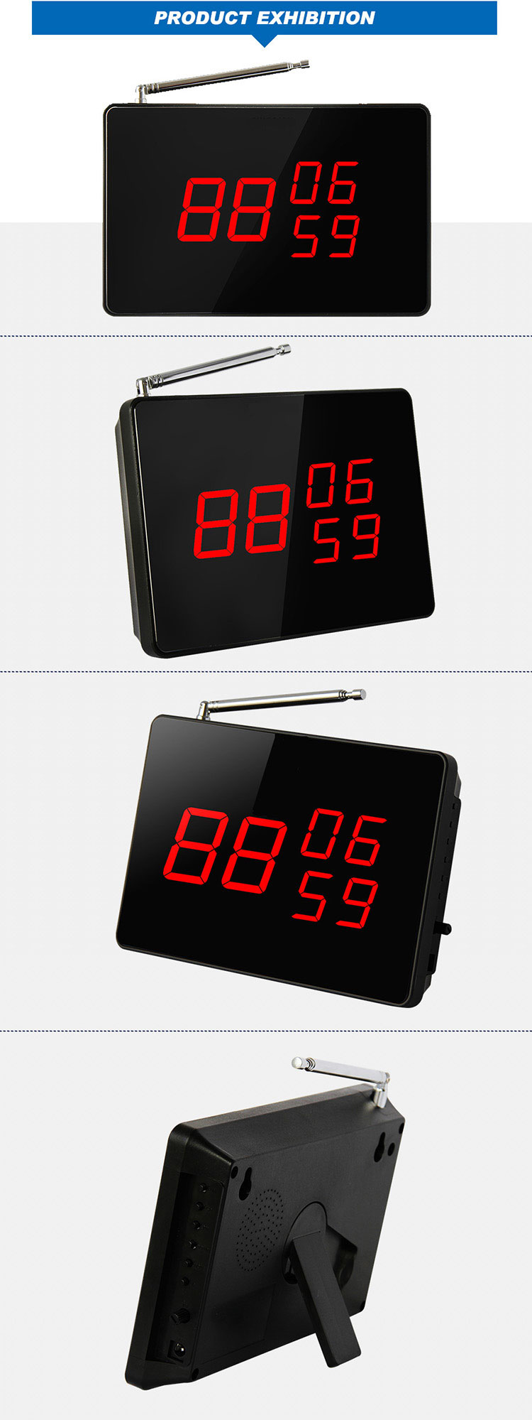long range wireless service system receiver can display 3 groups of call number at the same time