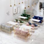 Breakfast Break Room Commercial Booth Seating Furniture Cafe Gold Stainless