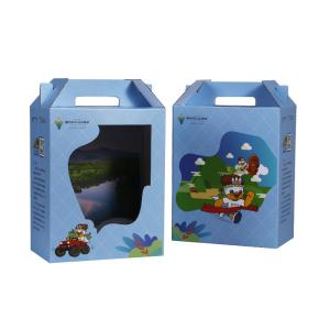 Quality Recyled E-Flute Corrugated Cardboard Auto Bottom Carrier Boxes Toy Package wholesale