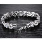 Platinum Plated Clear Cubic Zirconia Tennis Bracelet for Women Jewelry