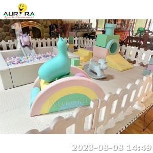 Quality White Green Children Soft Play Foam Blocks Play Set With Ball Pit Soft Play Equipment wholesale