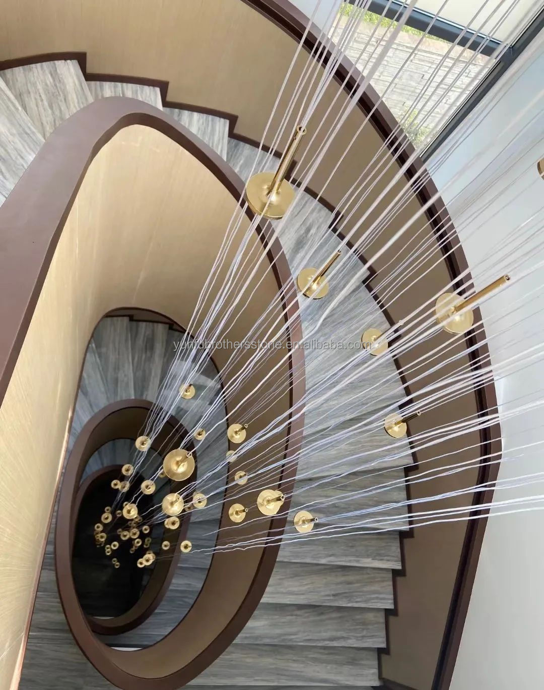 Natural Stone Big Slab Cut-to-Size Honed Stone Slab Modern Marble Stairs for Indoor Villa