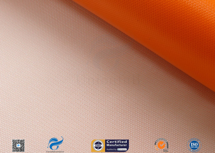 470gsm Thermal Insulation Materials Orange Silicone Coated Fiberglass Cloth