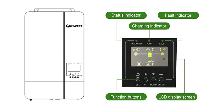 Growatt 5000w 48Vdc 230Vac Off Grid Inverter with Output Current 80A/100A Best Choice