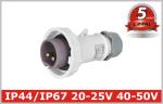 IP67 Waterproof 3 Pin Industrial Electrical Plugs 20V 25V 40V 50V
