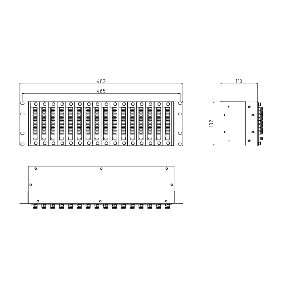 16 Slots Cassette Type Standard Splitter Sub-Rack for Network in FTTH Racks Enclosure