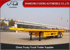 Quality Flat bed Container Semi Truck Trailer Double Axle 20Ft 40Ft spring suspension wholesale