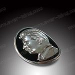 Custom Stalin Head Logo 3D Metal Aluminum Sticker Label Professional