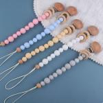 Toddlers Eco Friendly Silicone Pacifier Holder Beaded Pacifier Clip Heat
