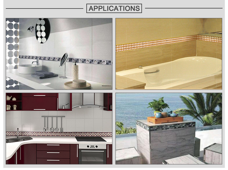 U Shaped Listello Mosaic Tile Borders Anti Slipping 10mm Height