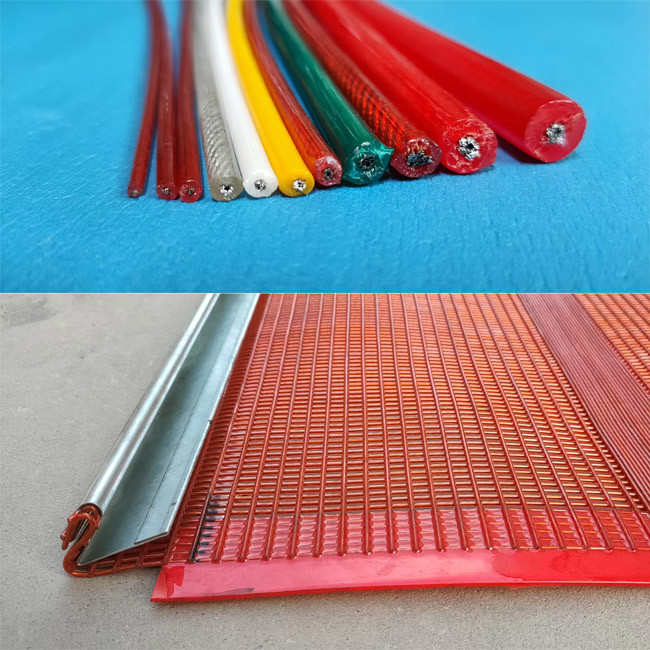 Aperature Size 3mm X 5mm Polyurethane Screen Mesh With Stainless Steel Wire Inside