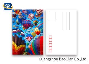 Quality Coloful Hot Air Balloon 3D Lenticular Postcards PET / PP Similar To Holograms wholesale
