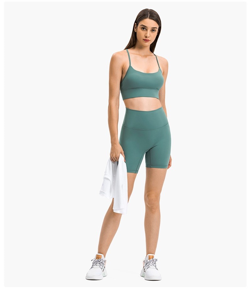 Flow Y Back Solid Color Sports Bra Pro Skin Widened Hem For Running Yoga Gym