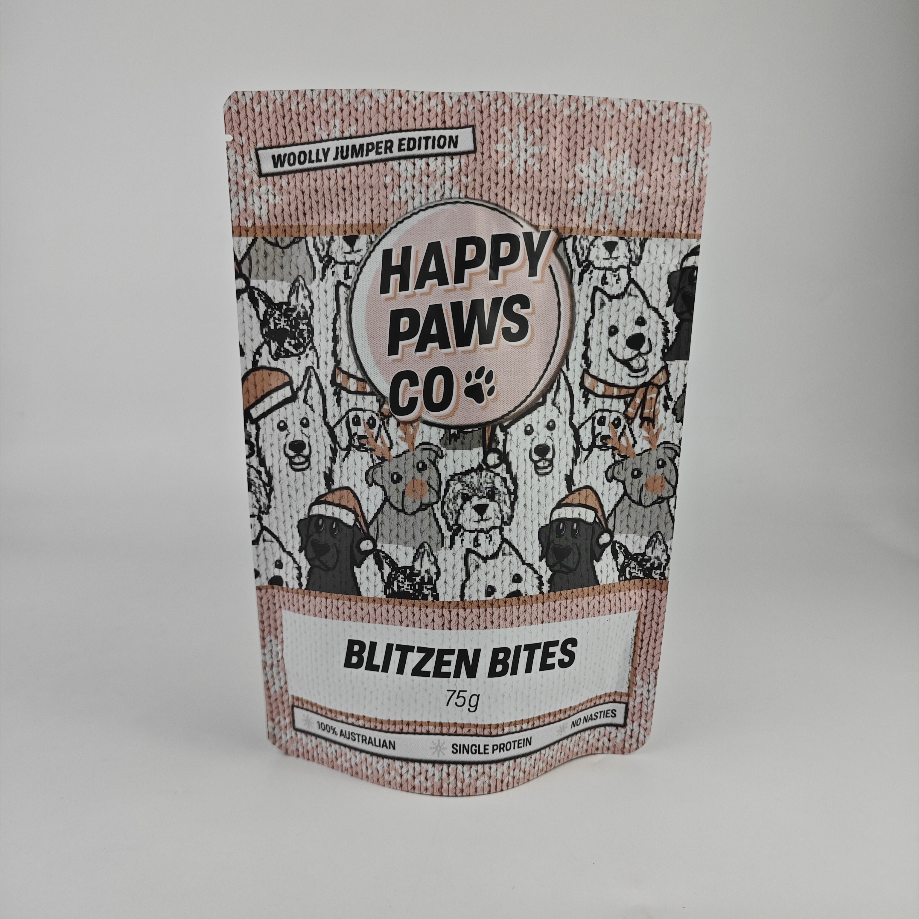 75g High Quality Resealable Matt Finish Pouch Waterproof Stand Up Zipper Bags for Pet Food Packaging