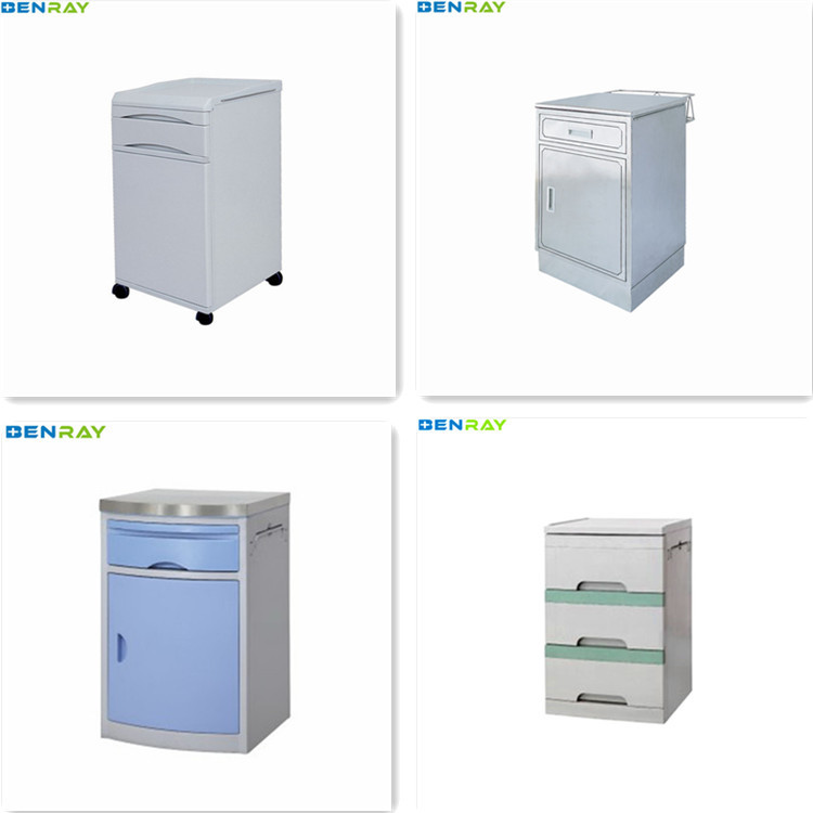 Hospital Medical Bed Side Cabinet Locker With Towel Hanger