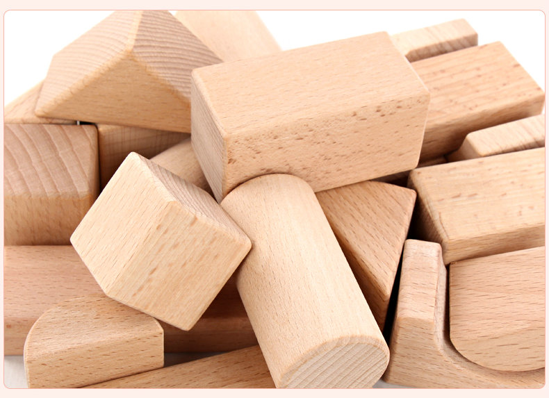 Large 22PCS Jumbo Wooden Building Blocks Classic Castle 17.5cm