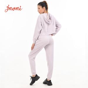Quality Womens Loungewear Set Cropped Long Sleeve Sweatshirt Hoodies Set wholesale