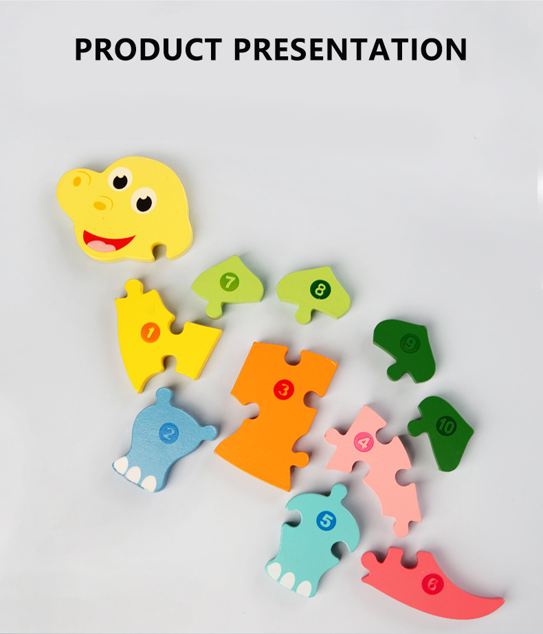DIY Children Early Education Cognitive Toys Animal 3D Stereo Clasp Puzzle