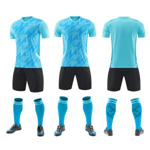 Quality Casual Training Blank Soccer Uniforms Short Sleeve Plain Football Jersey All Set wholesale