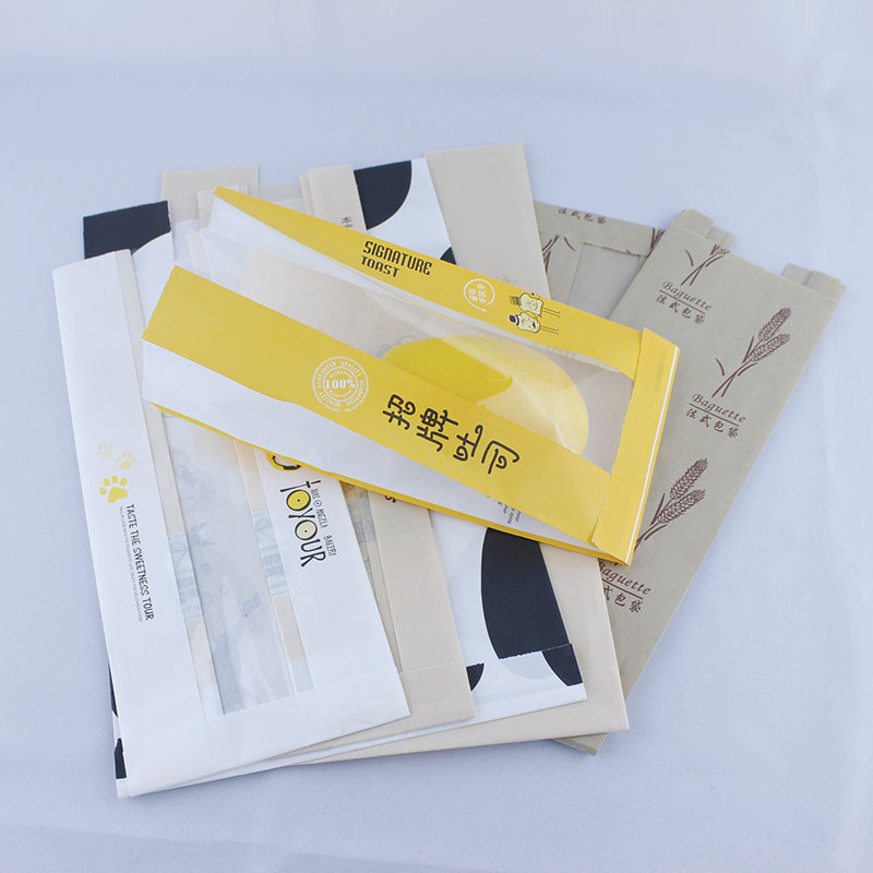 Eco Friendly Foil Lined Paper Bags Takeaway White Kraft Bakery Cookies Packing