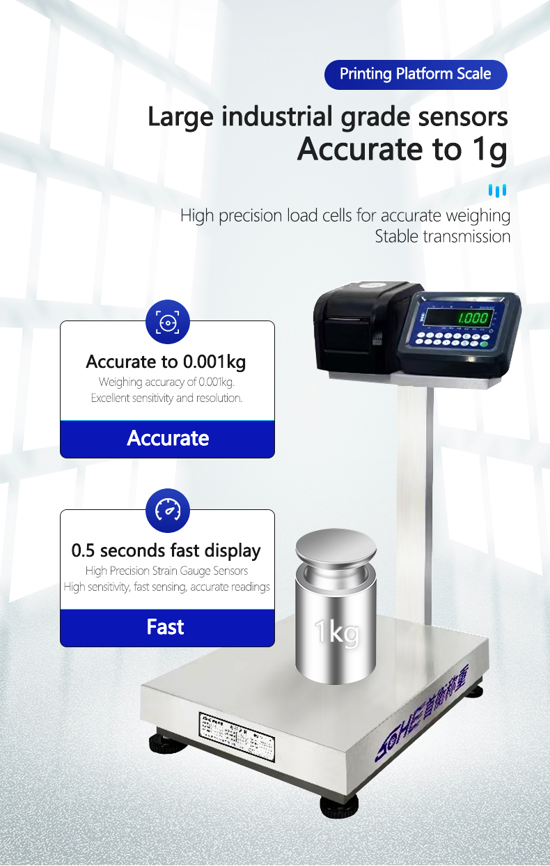 SH2100-A8P Table Scale High Accuracy and LED Display 50cm*60cm Size for Weighing/Print