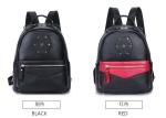 Real Cow Leather Multifunctional Bag , Large Capacity Student Black Backpack