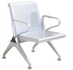 Modern Metal Stainless Steel Leather Continuous Row Chair Sofa for Public