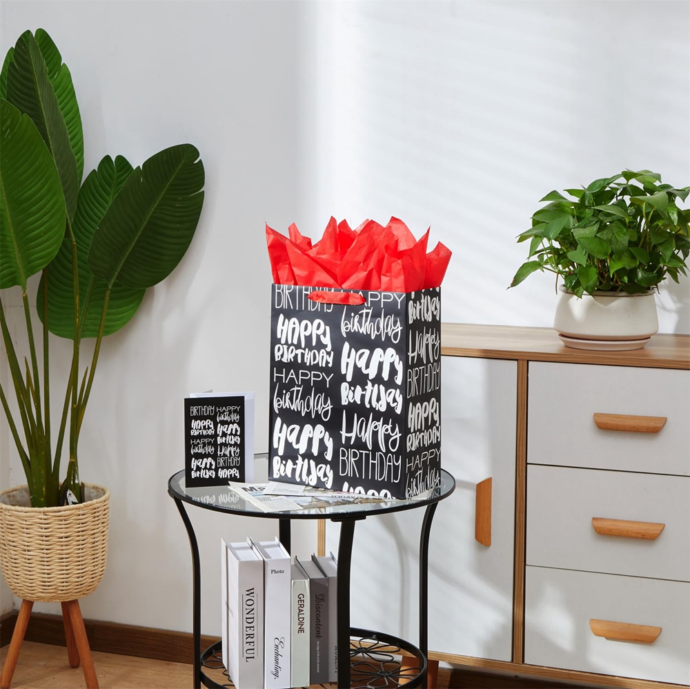 Custom Color Accepted Paper Shopping Bag With Ribbon Handle For Luxury Birthday Gift