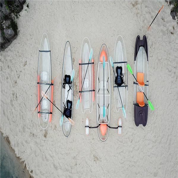 Two Person Hull Clear Bottom Kayak Glass Bottom for Flat Water paddling