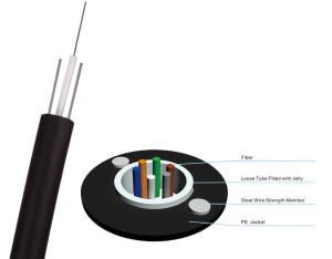 Quality 4cores 4km 8f 12f Central Loose Tube Outdoor Single Mode Fiber Optic Cable GYXY wholesale