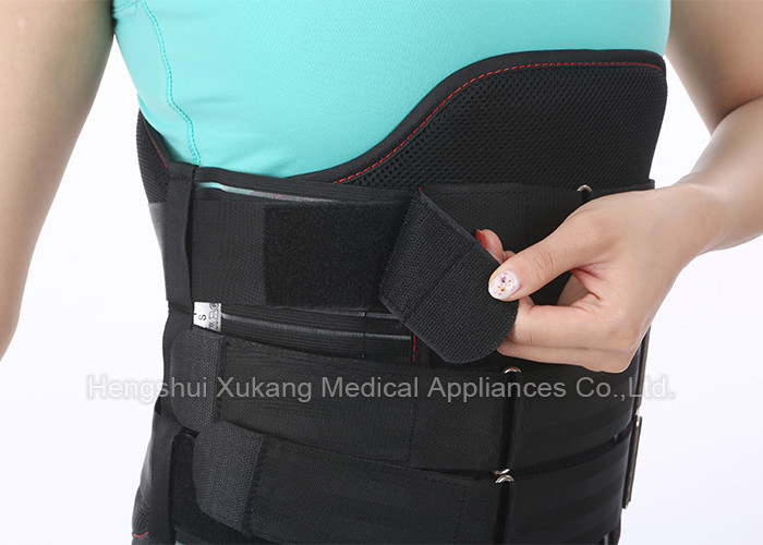 Black Relief Pain Lumbar Sacral Orthosis Back Brace Professional With Ergonomic Design