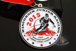 Red / White / Blue Ribbon Custom Sports Medals For Skating , Skiing Events