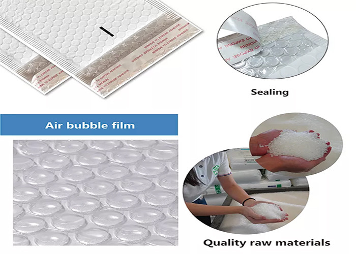 Air Cushion Bubble Mail Bag Blue Metallic Packaging For Cosmetics