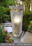 Light Ball Marble Effect Wood Rattan Garden Fountain