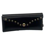 Black Customizable Leather Glasses Case Embossed Logo Easy Carrying