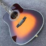Custom New All Solid Wood Sunburst 41" D Type Acoustic Guitar Abalone Ebony