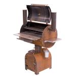 Outdoor Corten Steel BBQ Fire Grill Charcoal Smoker With Circle Plancha Grill