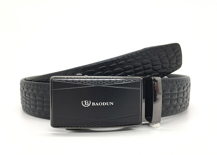 Classic Men 'S Leather Ratchet Belt Embossed Crocodile Grain 1.38 Wide Adjustable Buckle