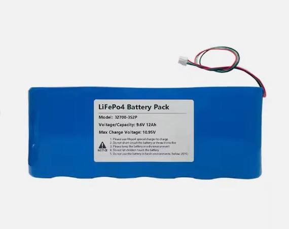 9.6V 12Ah Rechargeable Cylindrical 32700 Lifepo4 Battery Pack For Solar Alarm